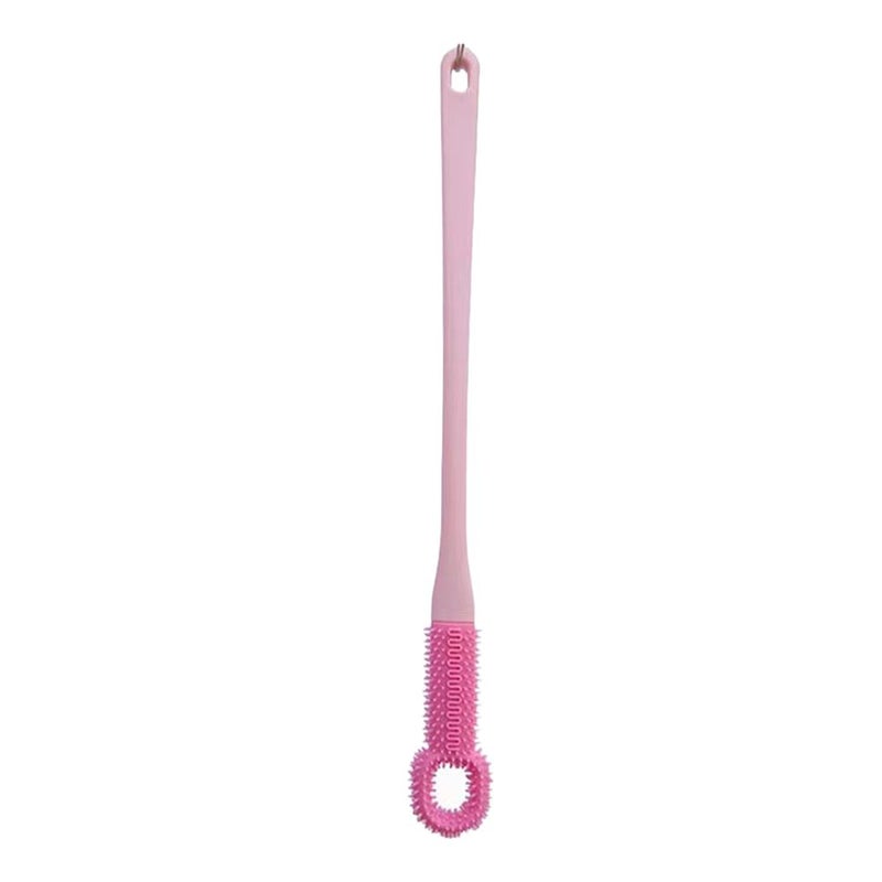 Foot cleaning brush, soft rubber brush for cleaning between toes, long-handled soft brush for removing dead skin and calluses, foot scrubber, soft bristles.